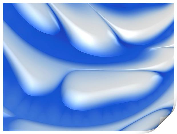 Cool blue digital ice abstract Print by Matthias Hauser
