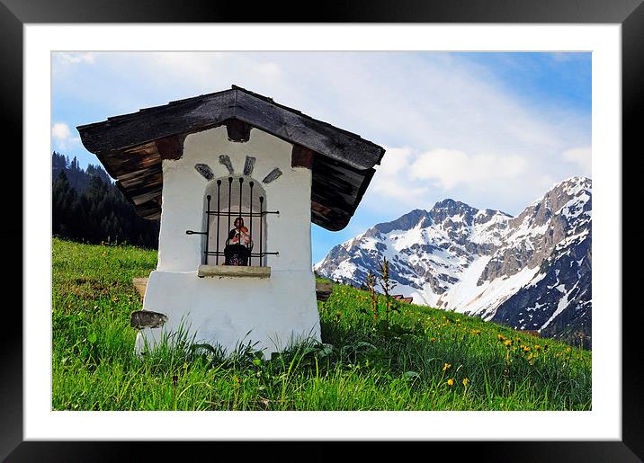 Wayside Shrine in the mountains Framed Mounted Print by Matthias Hauser