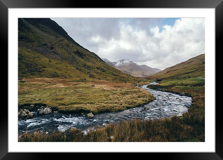 Gatesgarth Beck flowing through the Honister Pass. Framed Mounted Print by Liam Grant