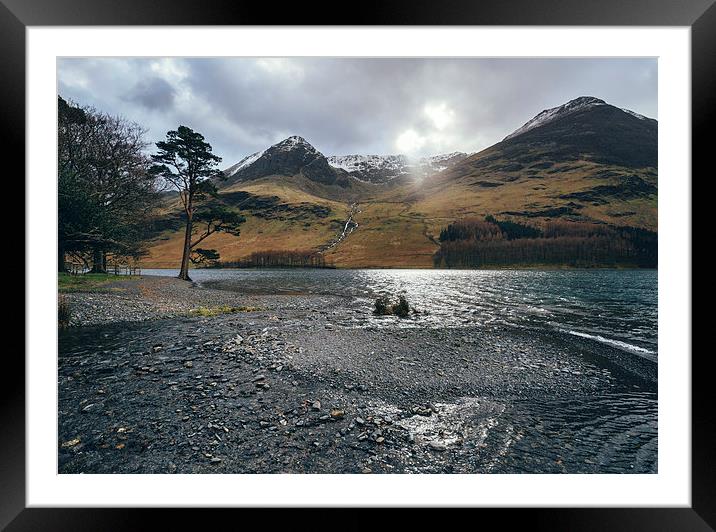 Snow capped mountains on Buttermere. Framed Mounted Print by Liam Grant
