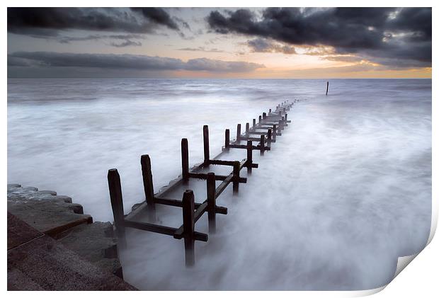 Grey Dawn at Overstrand Print by Stephen Mole