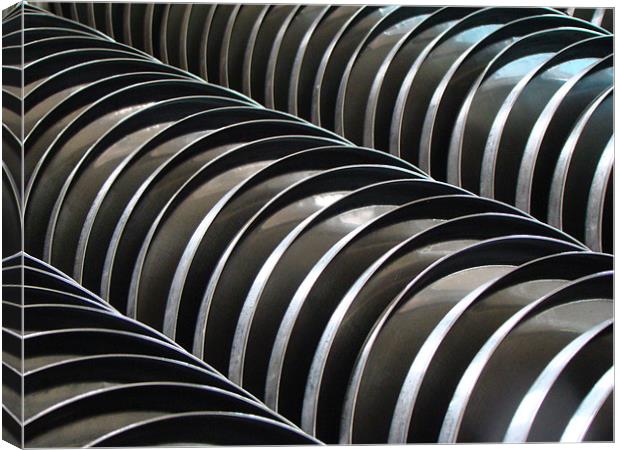 A stack of Steel Plates Canvas Print by Susmita Mishra