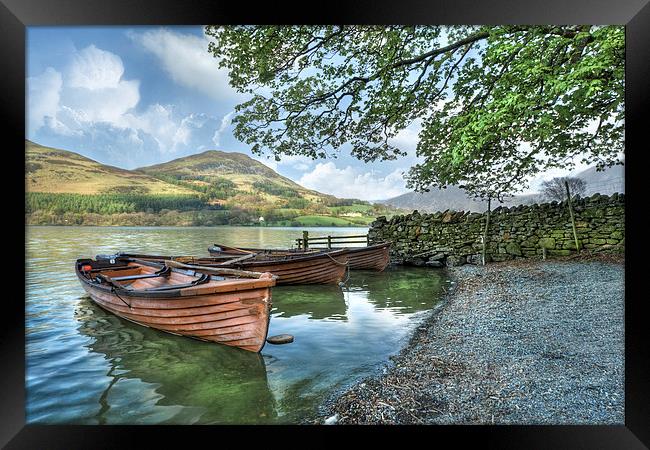 Loweswater Boats Framed Print by Dave Wilson