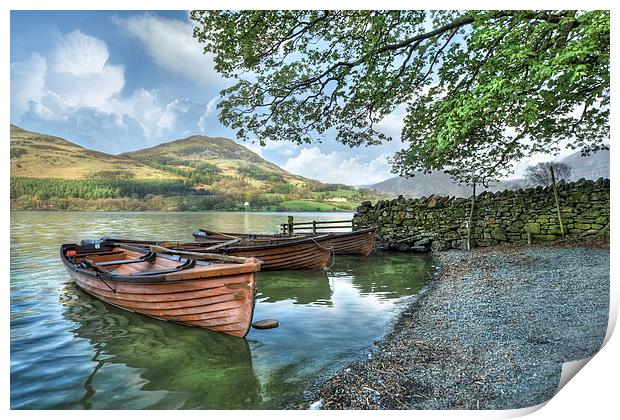 Loweswater Boats Print by Dave Wilson