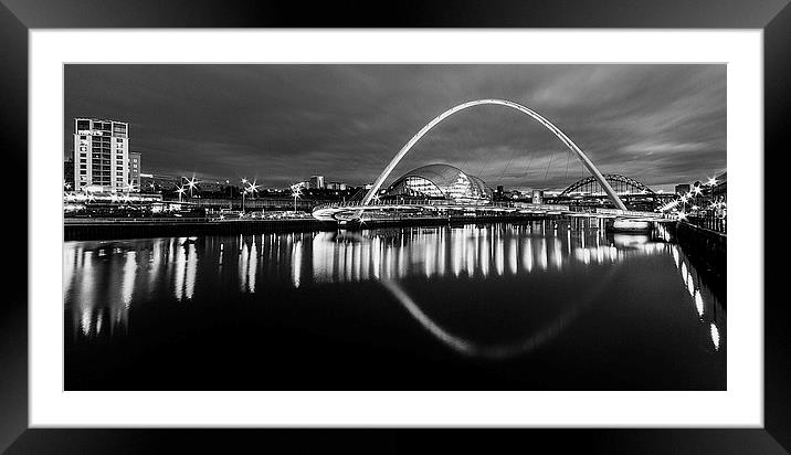 Newcastle Quayside Panaramic Framed Mounted Print by Northeast Images