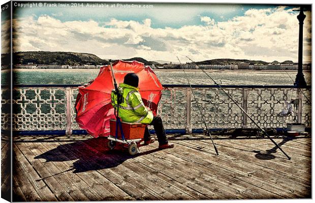 Fishing on the pier (Grunged) Canvas Print by Frank Irwin