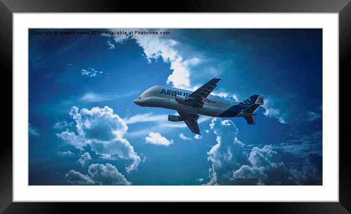 Airbus over Broughton Framed Mounted Print by stewart oakes
