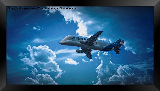 Airbus over Broughton Framed Print by stewart oakes