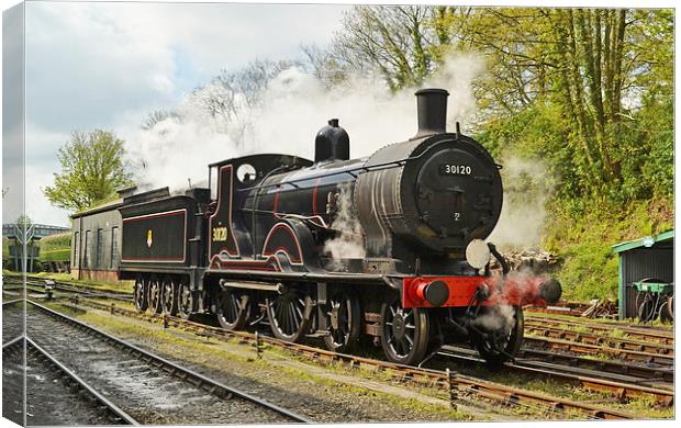 T9 30129 Steam Train Canvas Print by Ashley Jackson