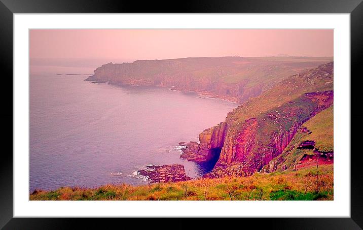 Lands End, Cornwall Framed Mounted Print by Lisa PB