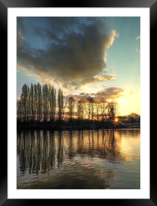 Sunset River Framed Mounted Print by LensLight Traveler
