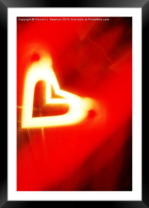 Heart, Unique Abstract Light Art Framed Mounted Print by Vincent J. Newman