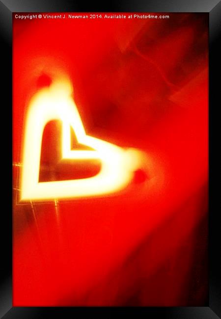 Heart, Unique Abstract Light Art Framed Print by Vincent J. Newman