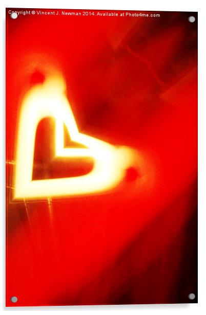 Heart, Unique Abstract Light Art Acrylic by Vincent J. Newman
