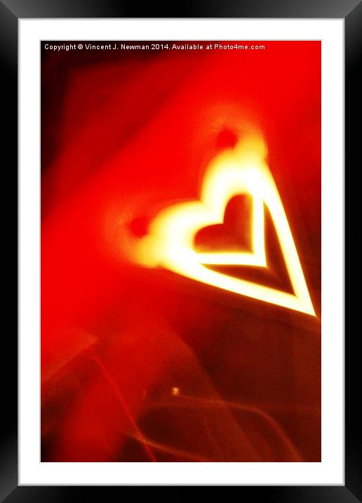 Heart, Unique Abstract Light Art Framed Mounted Print by Vincent J. Newman