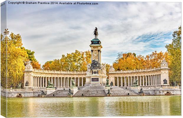 Retiro Park - Monument of Alfonso XII, Madrid Canvas Print by Graham Prentice