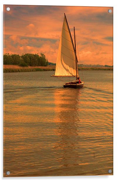 Last sail before bed Acrylic by Mark Bunning