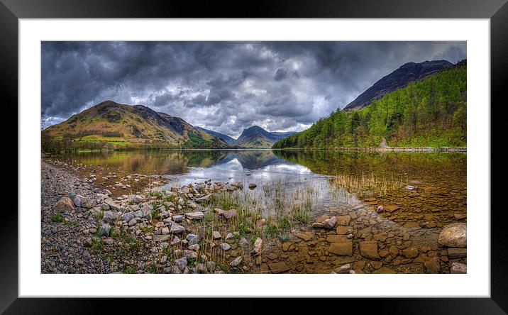 Buttermere reflections Framed Mounted Print by Dave Wilson