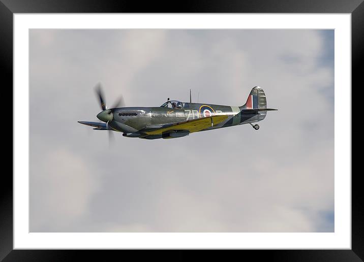 Spitfire MH434 flying Framed Mounted Print by Oxon Images