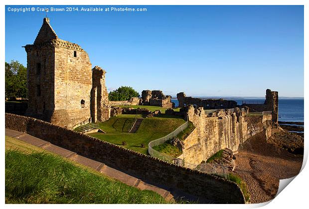 St Andrews Castle, Scotland Print by Craig Brown