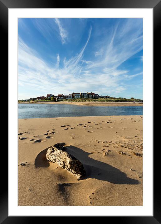 Alnmouth viewed over the Aln Framed Mounted Print by Richard Armstrong