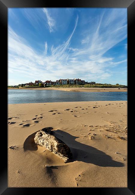 Alnmouth viewed over the Aln Framed Print by Richard Armstrong
