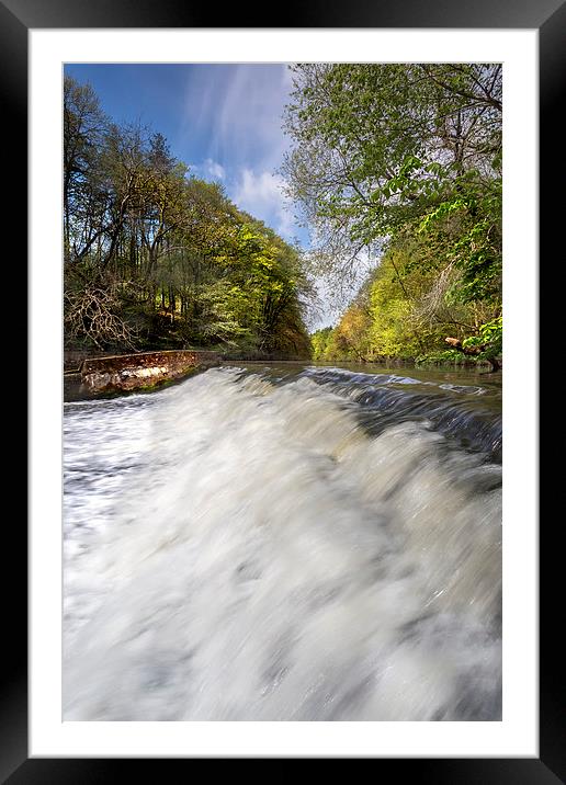 River Wansbeck at Bothal weir Framed Mounted Print by Richard Armstrong