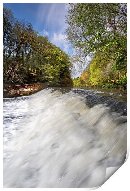 River Wansbeck at Bothal weir Print by Richard Armstrong