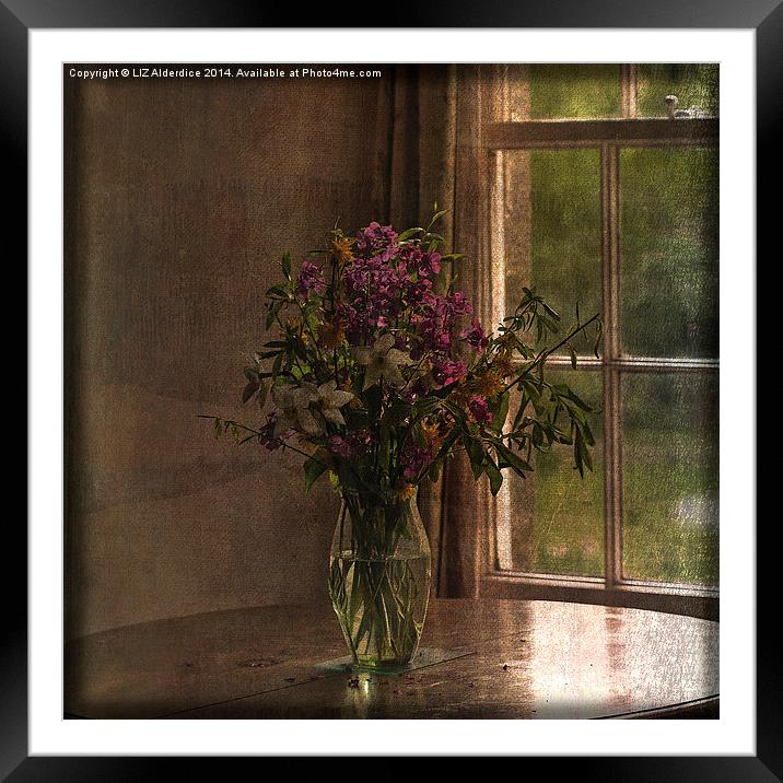 Vase with Flowers Framed Mounted Print by LIZ Alderdice