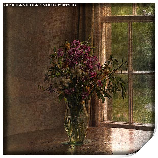 Vase with Flowers Print by LIZ Alderdice
