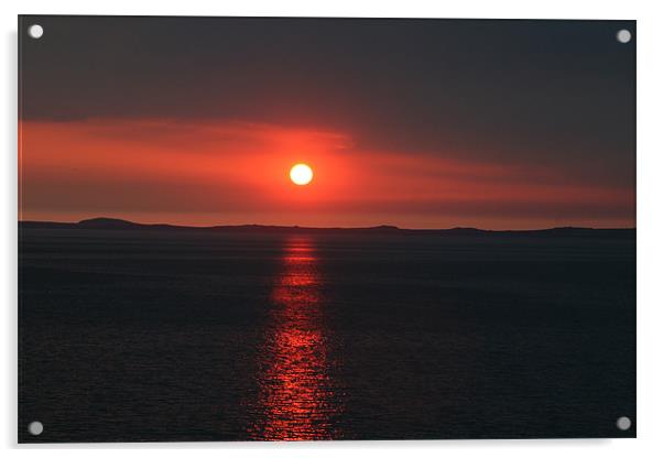 Pembrokeshire sunset Acrylic by mark blower