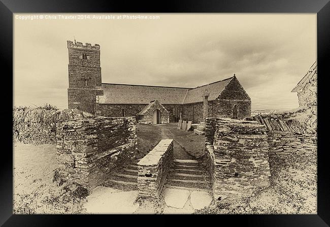 Parish Church of Saint Materiana at Tintagel Framed Print by Chris Thaxter