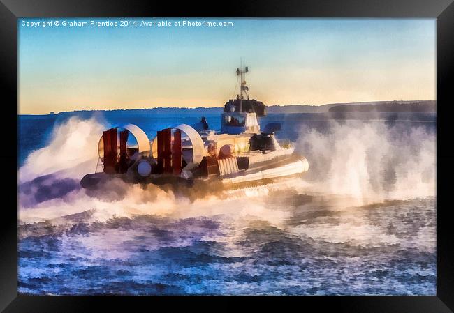Hovercraft In Clouds of Spray Framed Print by Graham Prentice