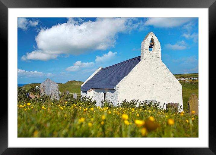 Mwnt Chapel Framed Mounted Print by Andy Barker
