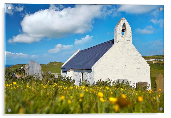 Mwnt Chapel Acrylic by Andy Barker