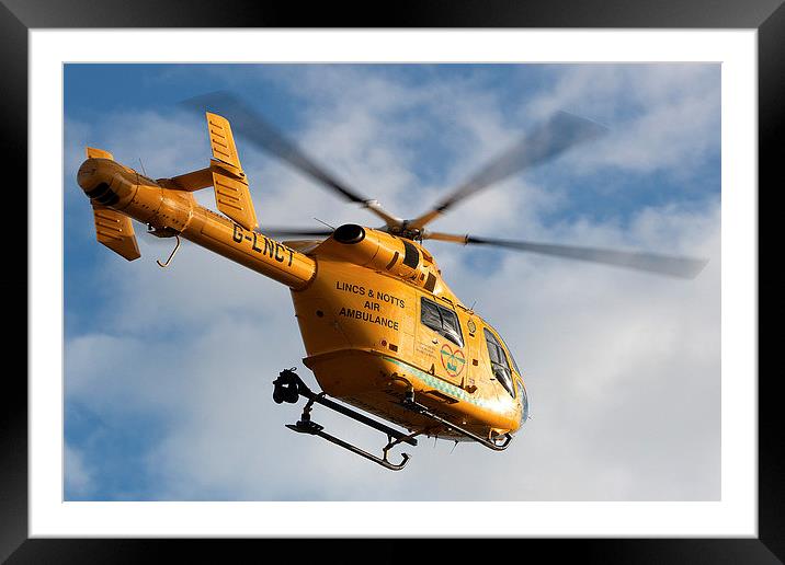 Lincolnshire and Nottinghamshire Air Ambulance Framed Mounted Print by daniel kennedy