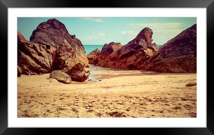 Stepping Stones at Kynance Cove Framed Mounted Print by Lisa PB