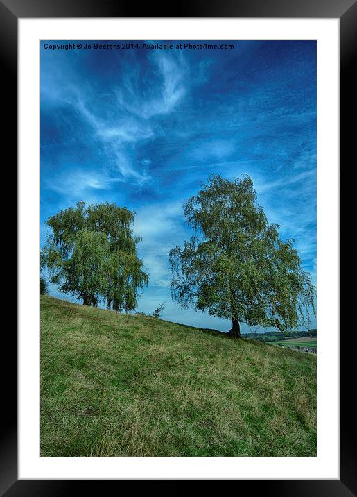 hillside birch trees Framed Mounted Print by Jo Beerens
