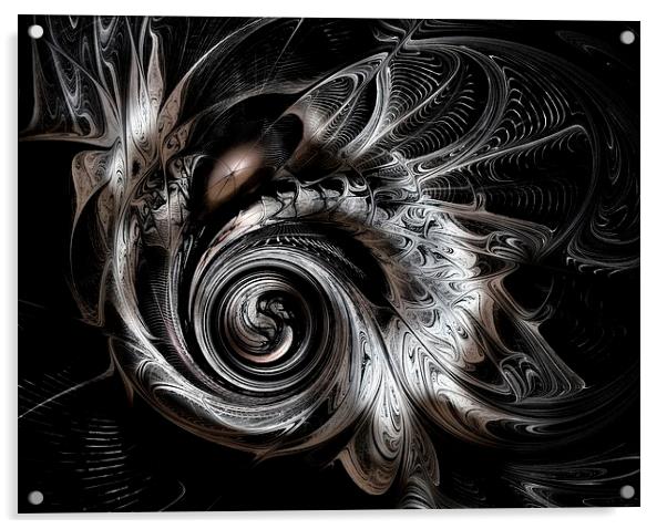 Silver Spiral Acrylic by Amanda Moore