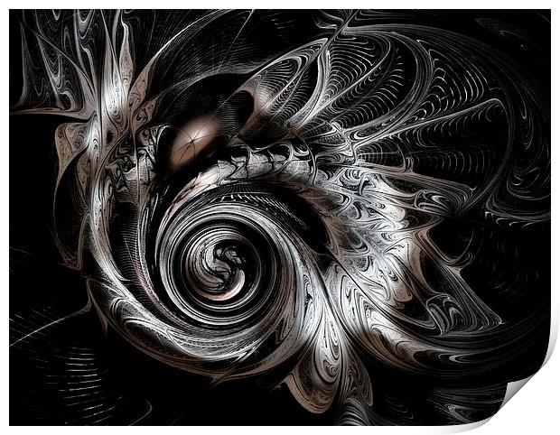 Silver Spiral Print by Amanda Moore