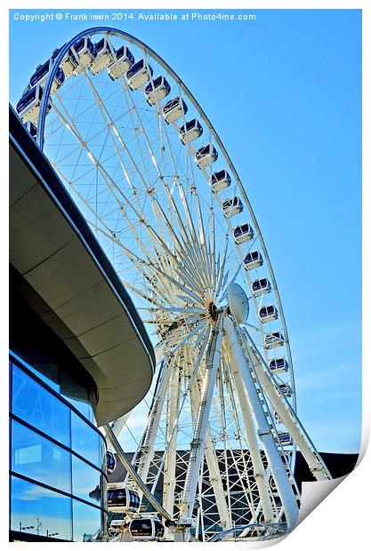 Liverpool’s Ferris wheel by Echo Arena Print by Frank Irwin