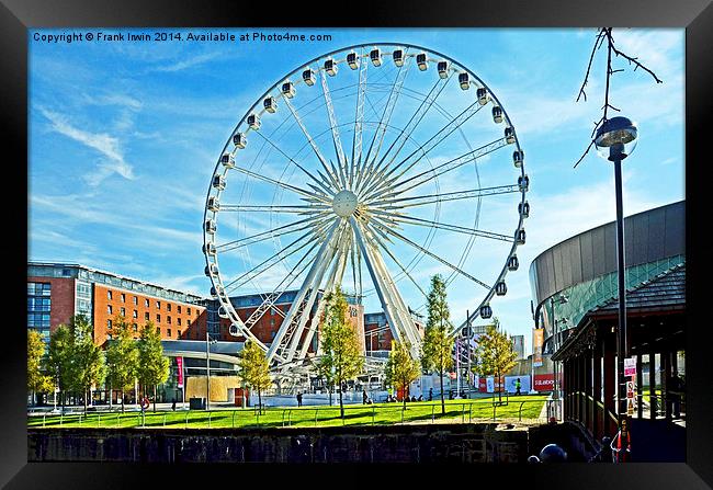 Liverpool’s Ferris wheel by Echo Arena Framed Print by Frank Irwin
