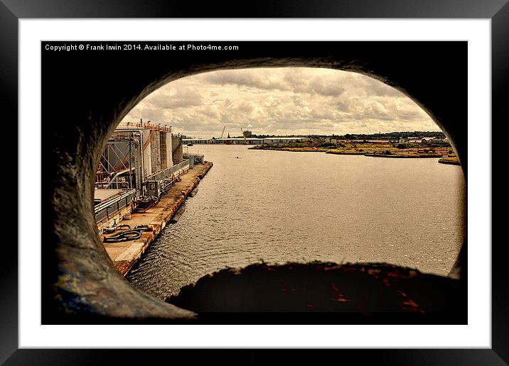 Dockland view from on board ship (Grunged) Framed Mounted Print by Frank Irwin