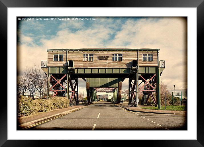 Egerton Bridge, Birkenhead, UK (Grunged) Framed Mounted Print by Frank Irwin