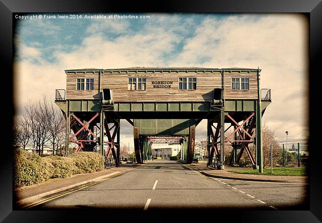 Egerton Bridge, Birkenhead, UK (Grunged) Framed Print by Frank Irwin