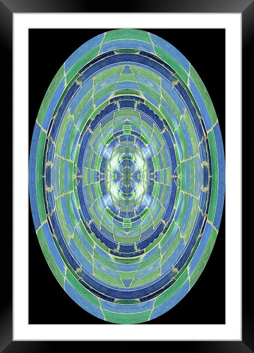 Blue and green abstract 3 Framed Mounted Print by Ruth Hallam