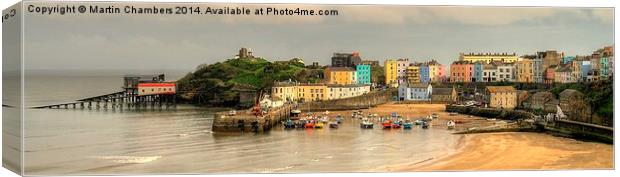 Tenby in March Panorama Canvas Print by Martin Chambers