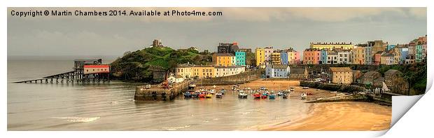 Tenby in March Panorama Print by Martin Chambers