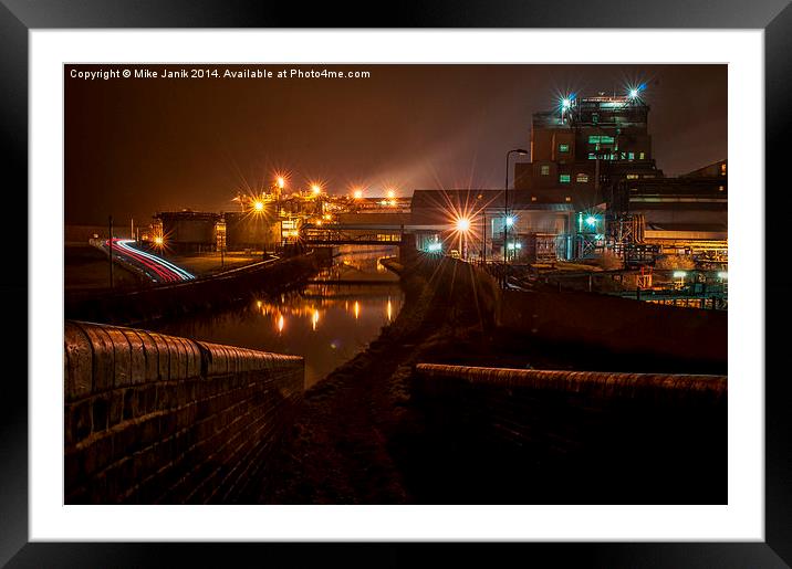 Industrial Night Framed Mounted Print by Mike Janik