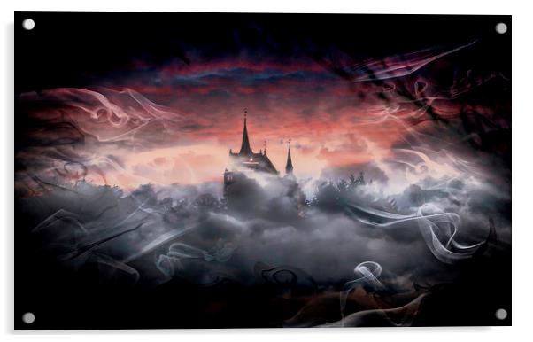 Castle in the mist Acrylic by Alan Mattison